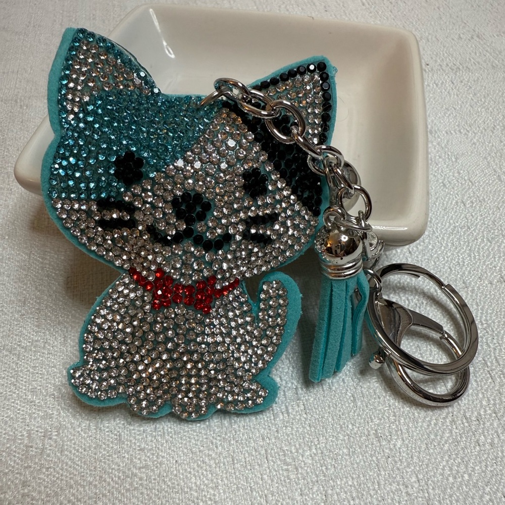 🎀 Kawaii Bling Cat Charms | Crystal Kitty Keychains 🎀